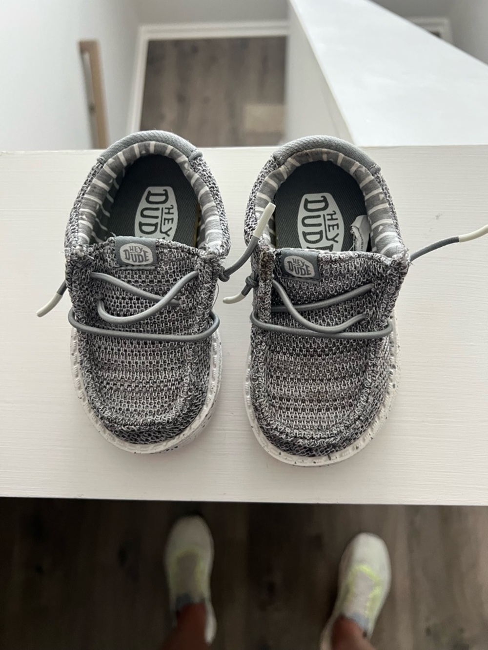 Hey Dude Kids Grey Knit Slip-On Sneakers